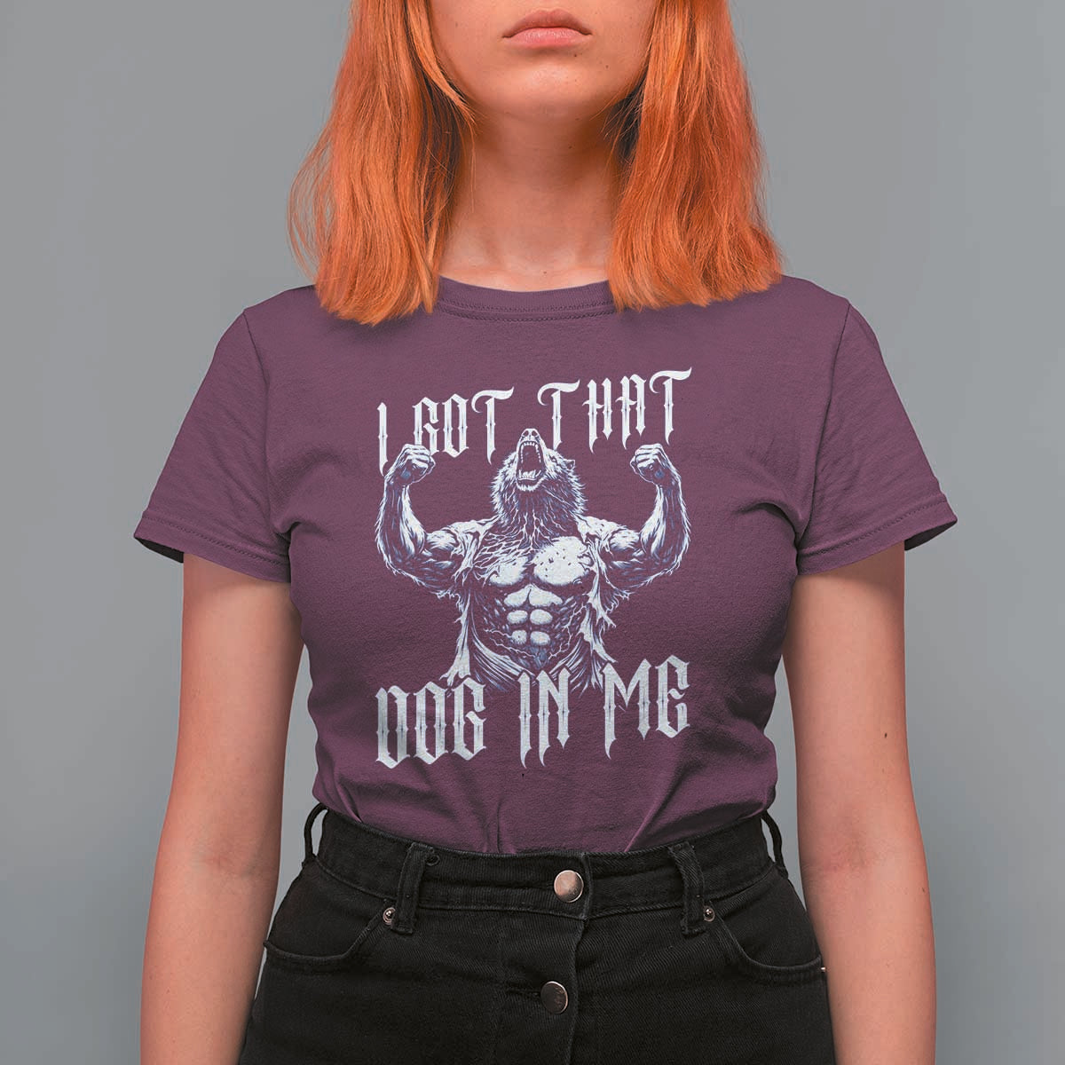 Funny Alpha Wolf Meme T Shirt For Women I Got That Dog In Me