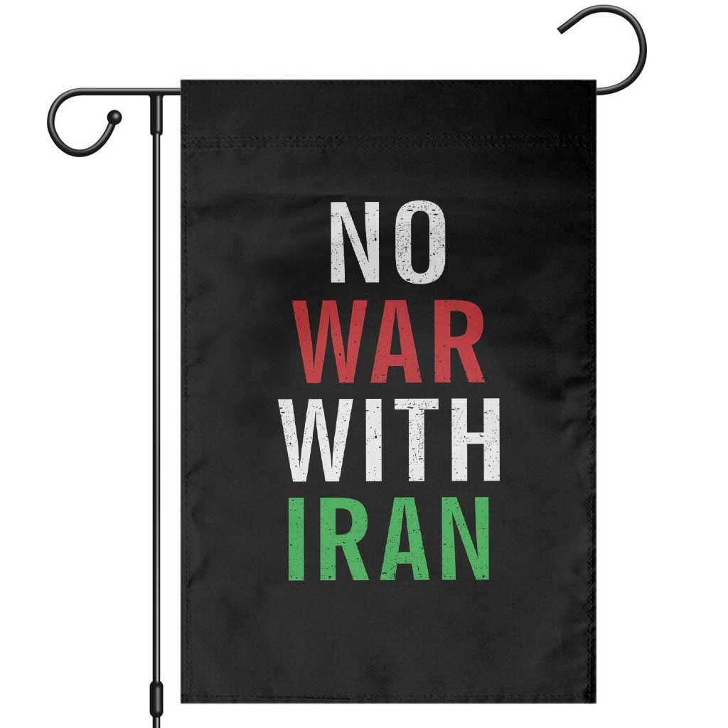 No War With Iran Garden Flag Anti War Political Protest Statement