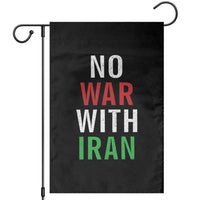 No War With Iran Garden Flag Anti War Political Protest Statement