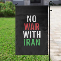 No War With Iran Garden Flag Anti War Political Protest Statement