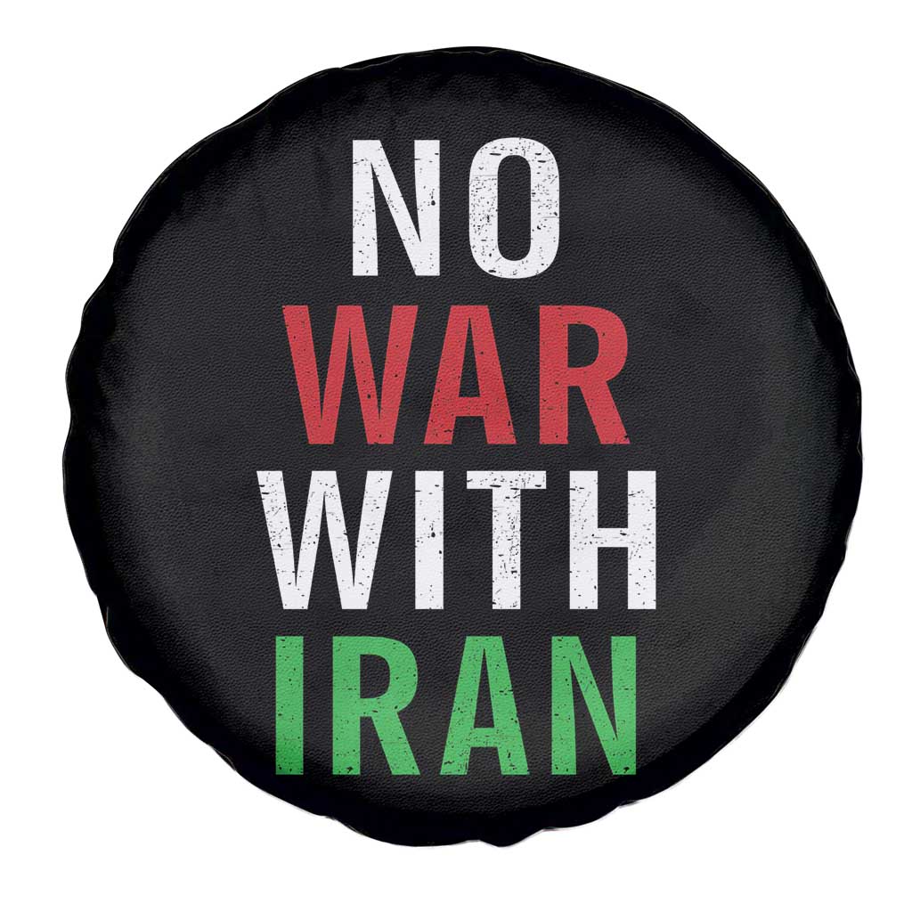 No War With Iran Spare Tire Cover Anti War Political Protest Statement