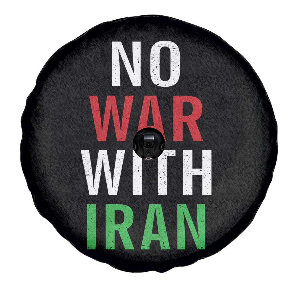 No War With Iran Spare Tire Cover Anti War Political Protest Statement
