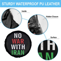 No War With Iran Spare Tire Cover Anti War Political Protest Statement