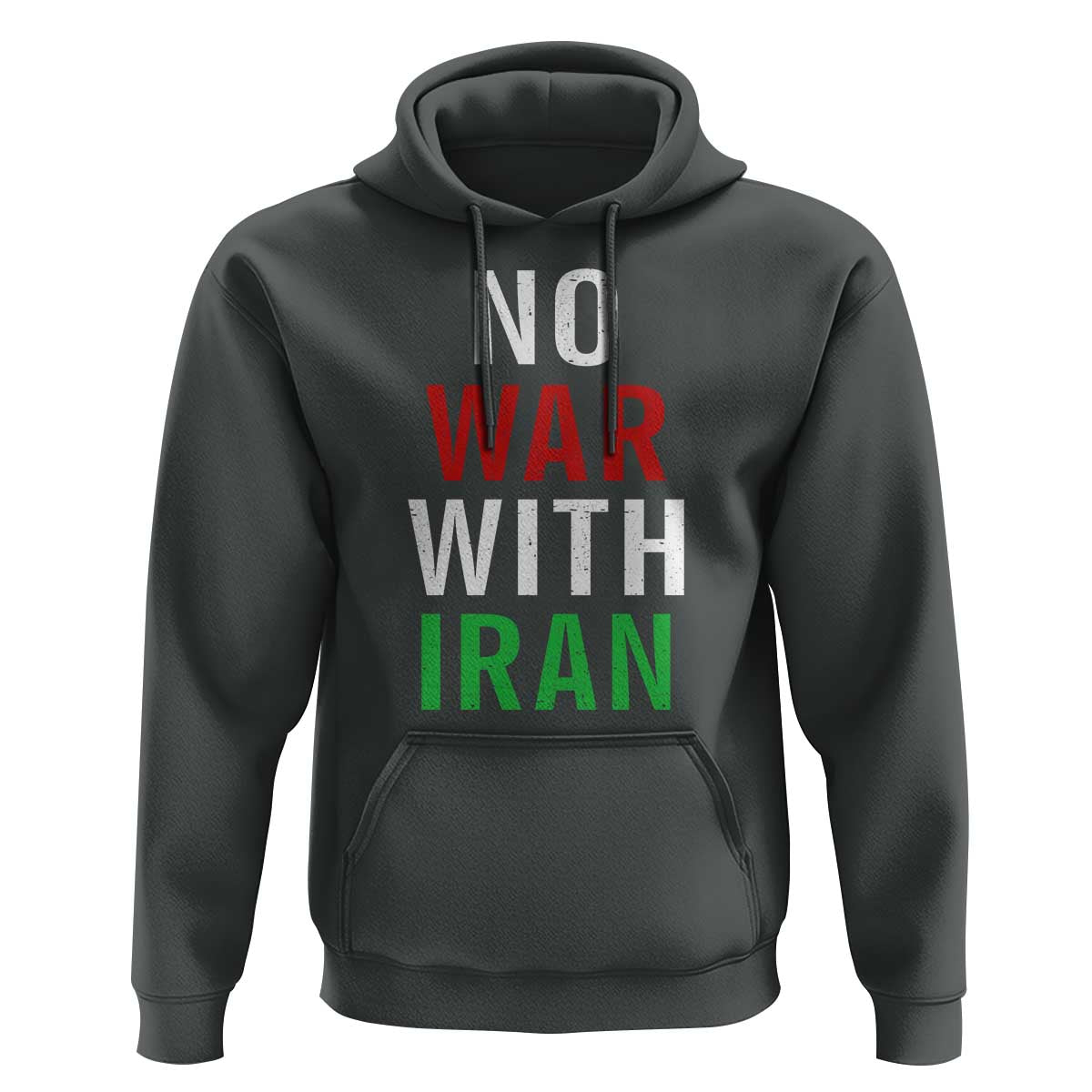 No War With Iran Hoodie Anti War Political Protest Statement