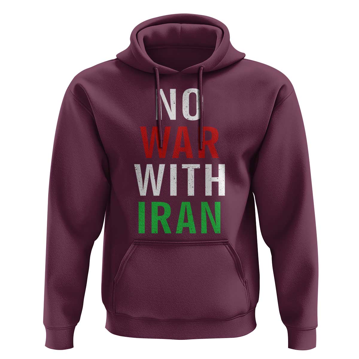 No War With Iran Hoodie Anti War Political Protest Statement