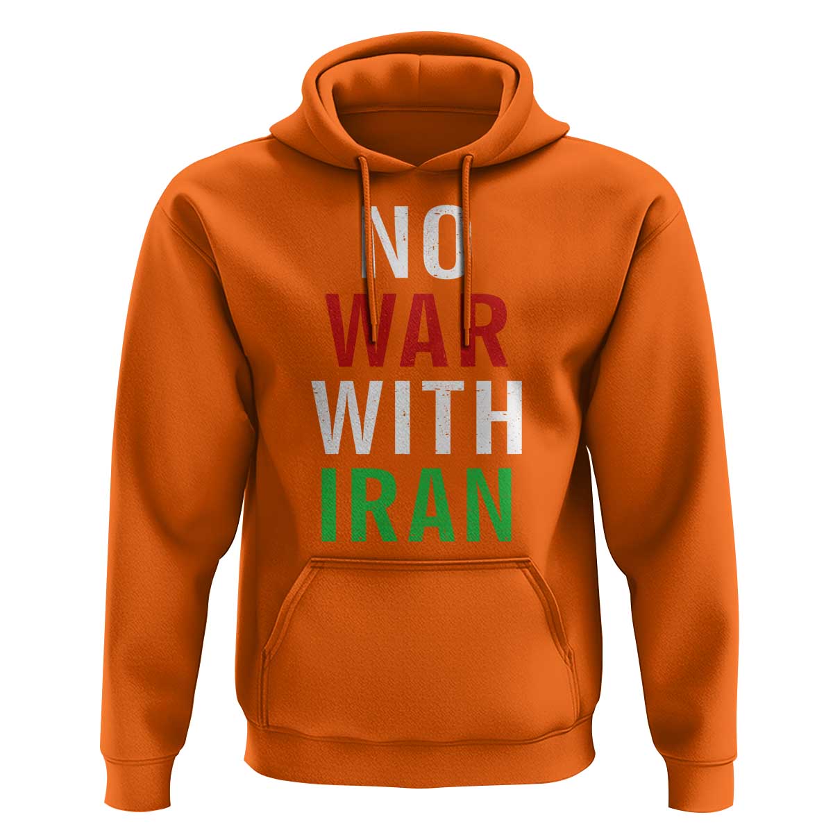 No War With Iran Hoodie Anti War Political Protest Statement