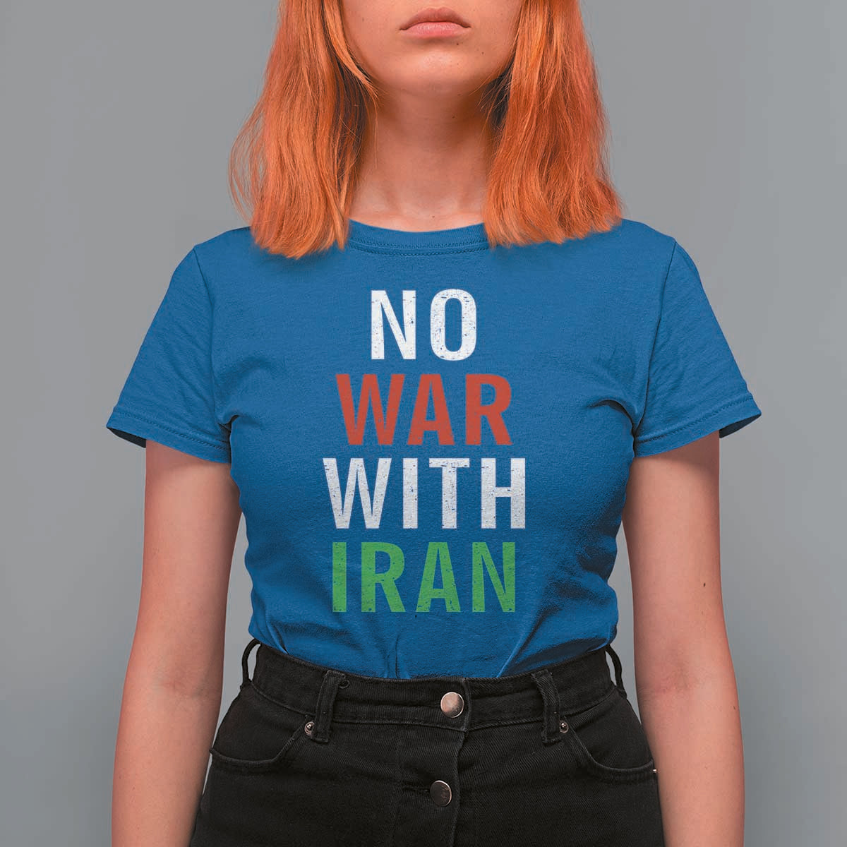 No War With Iran T Shirt For Women Anti War Political Protest Statement