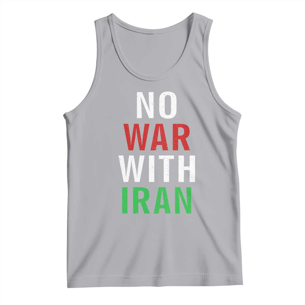 No War With Iran Tank Top Anti War Political Protest Statement