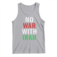 No War With Iran Tank Top Anti War Political Protest Statement