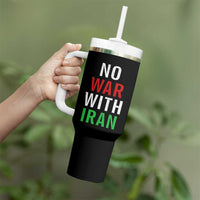 No War With Iran Tumbler With Handle Anti War Political Protest Statement