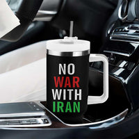 No War With Iran Tumbler With Handle Anti War Political Protest Statement