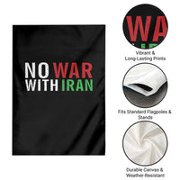 No War With Iran Garden Flag Anti War Protest Apparel Gift