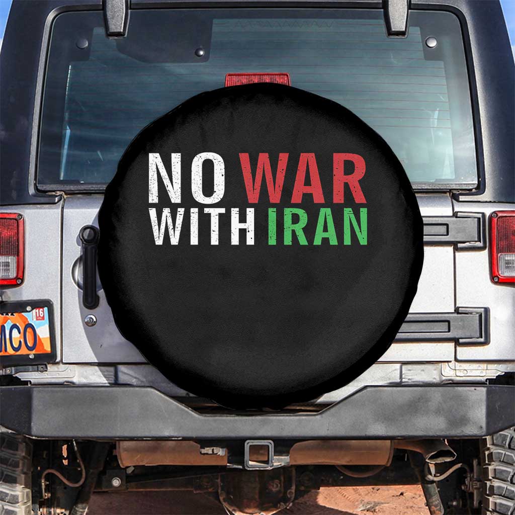 No War With Iran Spare Tire Cover Anti War Protest Apparel Gift