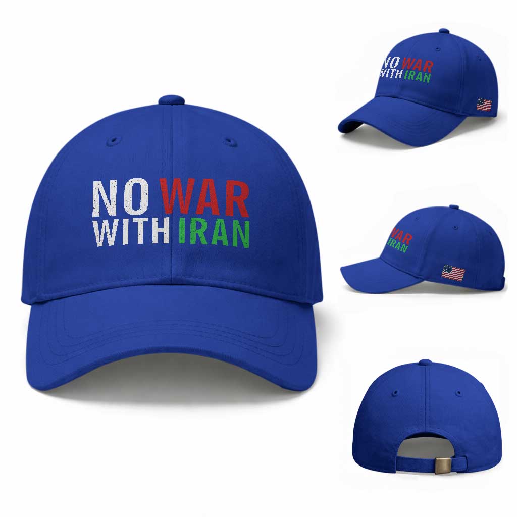 No War With Iran Baseball Cap Anti War Protest Apparel Gift