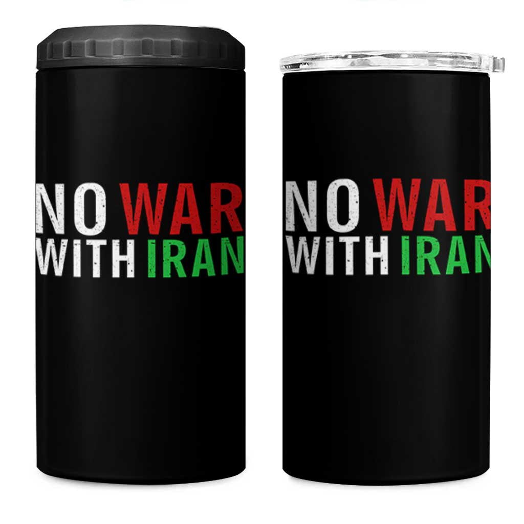 No War With Iran 4 in 1 Can Cooler Tumbler Anti War Protest Apparel Gift