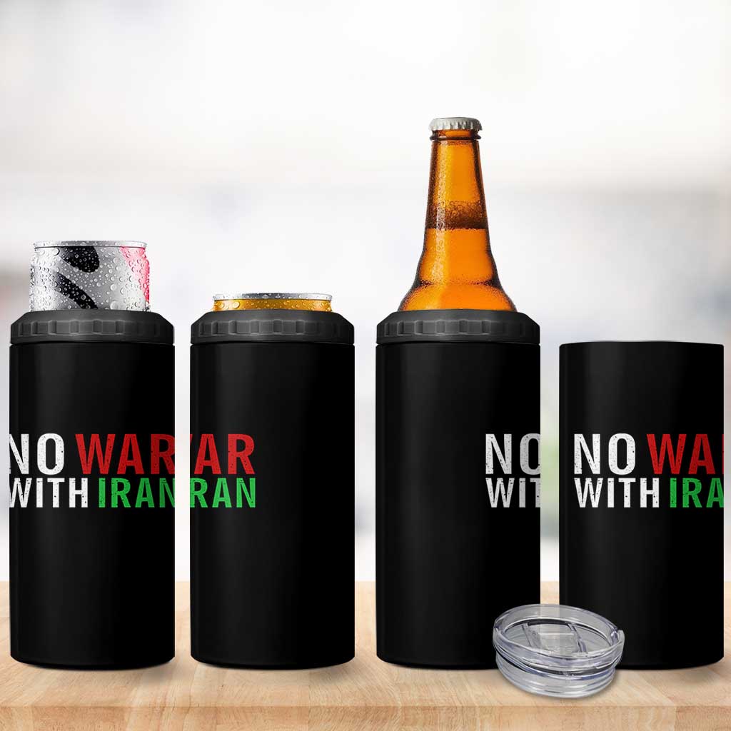 No War With Iran 4 in 1 Can Cooler Tumbler Anti War Protest Apparel Gift