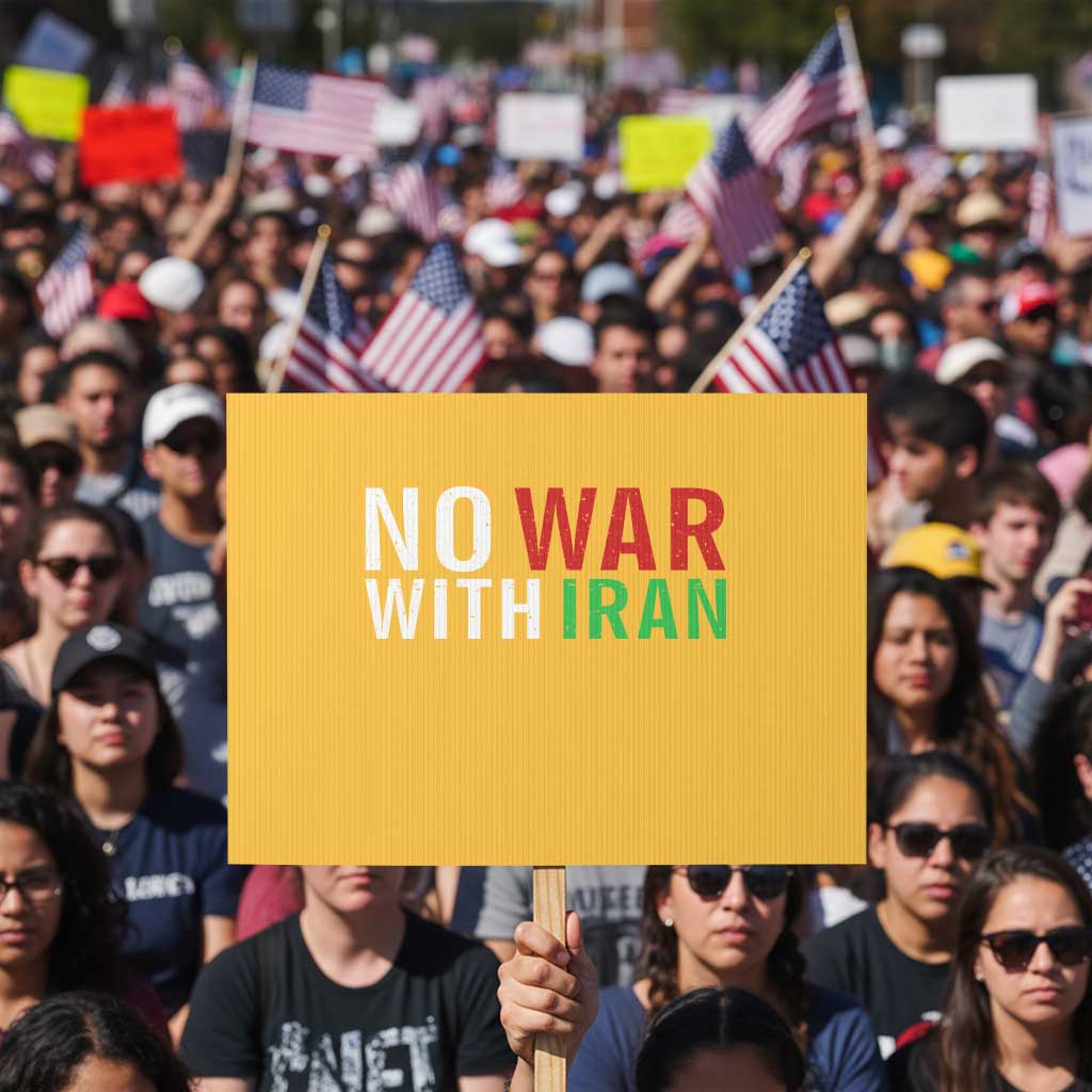 No War With Iran Protest Sign Anti War Protest Apparel Gift