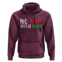 No War With Iran Hoodie Anti War Protest Apparel Gift