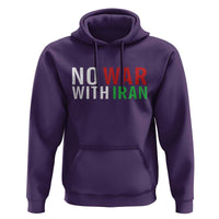 No War With Iran Hoodie Anti War Protest Apparel Gift