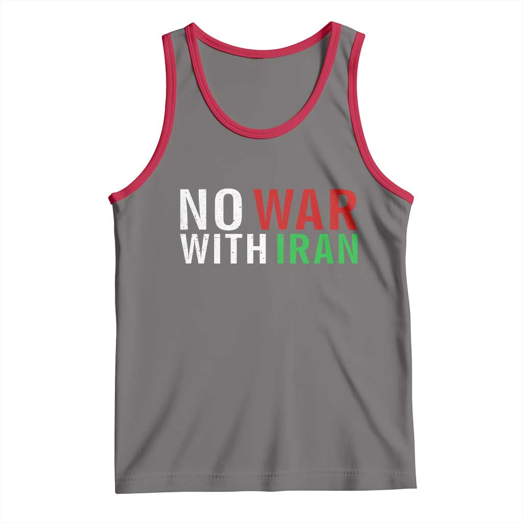 No War With Iran Tank Top Anti War Protest Apparel Gift
