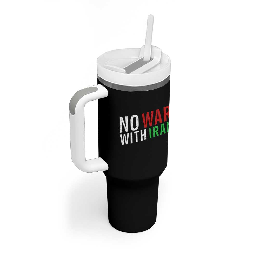 No War With Iran Tumbler With Handle Anti War Protest Apparel Gift