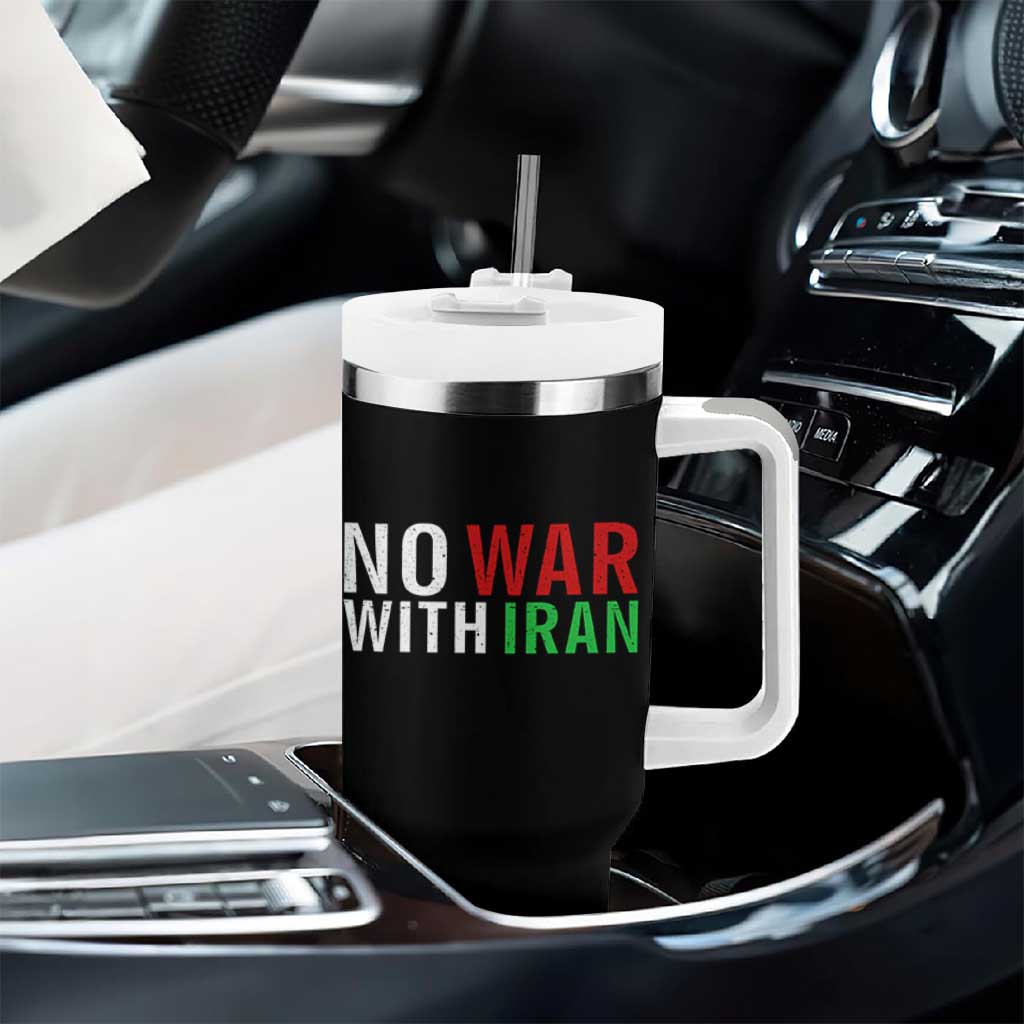 No War With Iran Tumbler With Handle Anti War Protest Apparel Gift