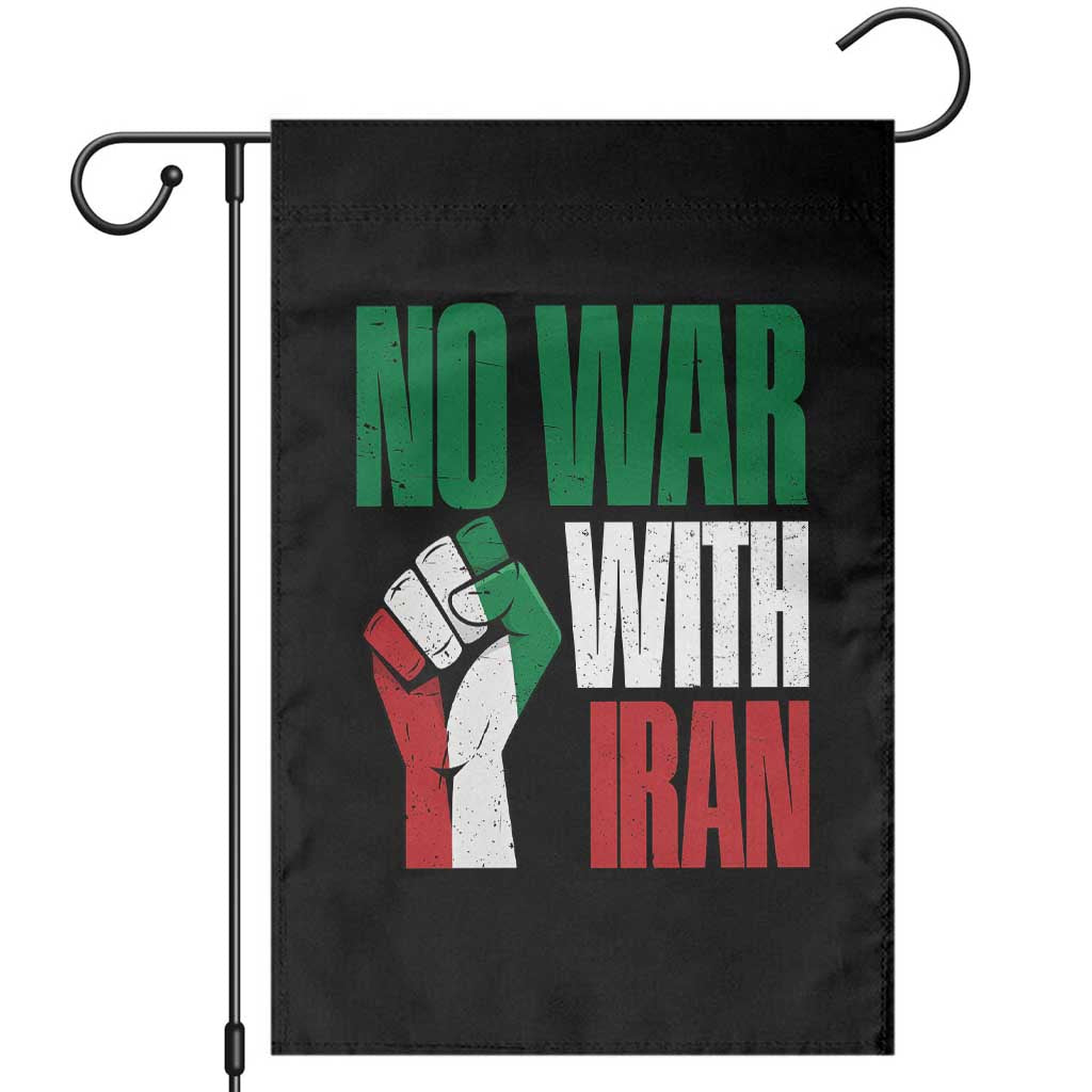 No War With Iran Garden Flag Peace Activist Gift