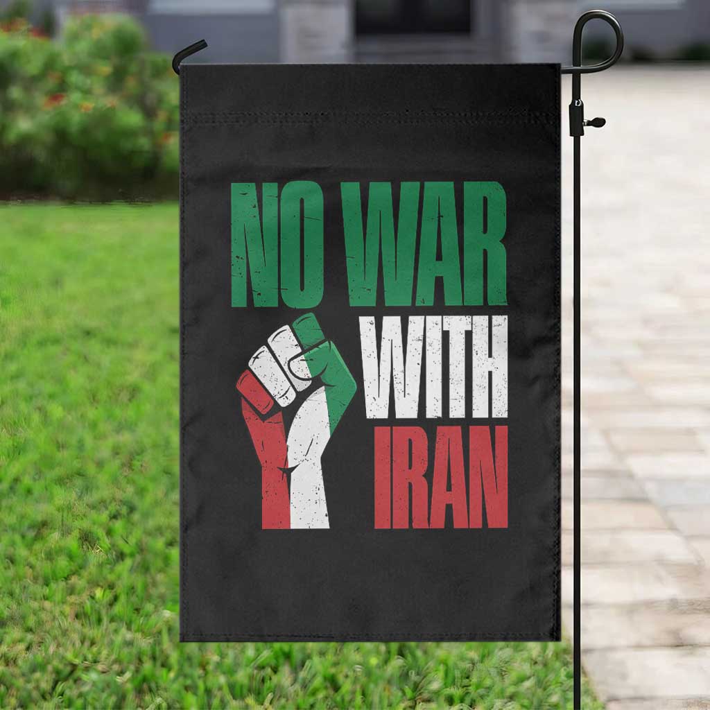 No War With Iran Garden Flag Peace Activist Gift