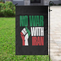 No War With Iran Garden Flag Peace Activist Gift
