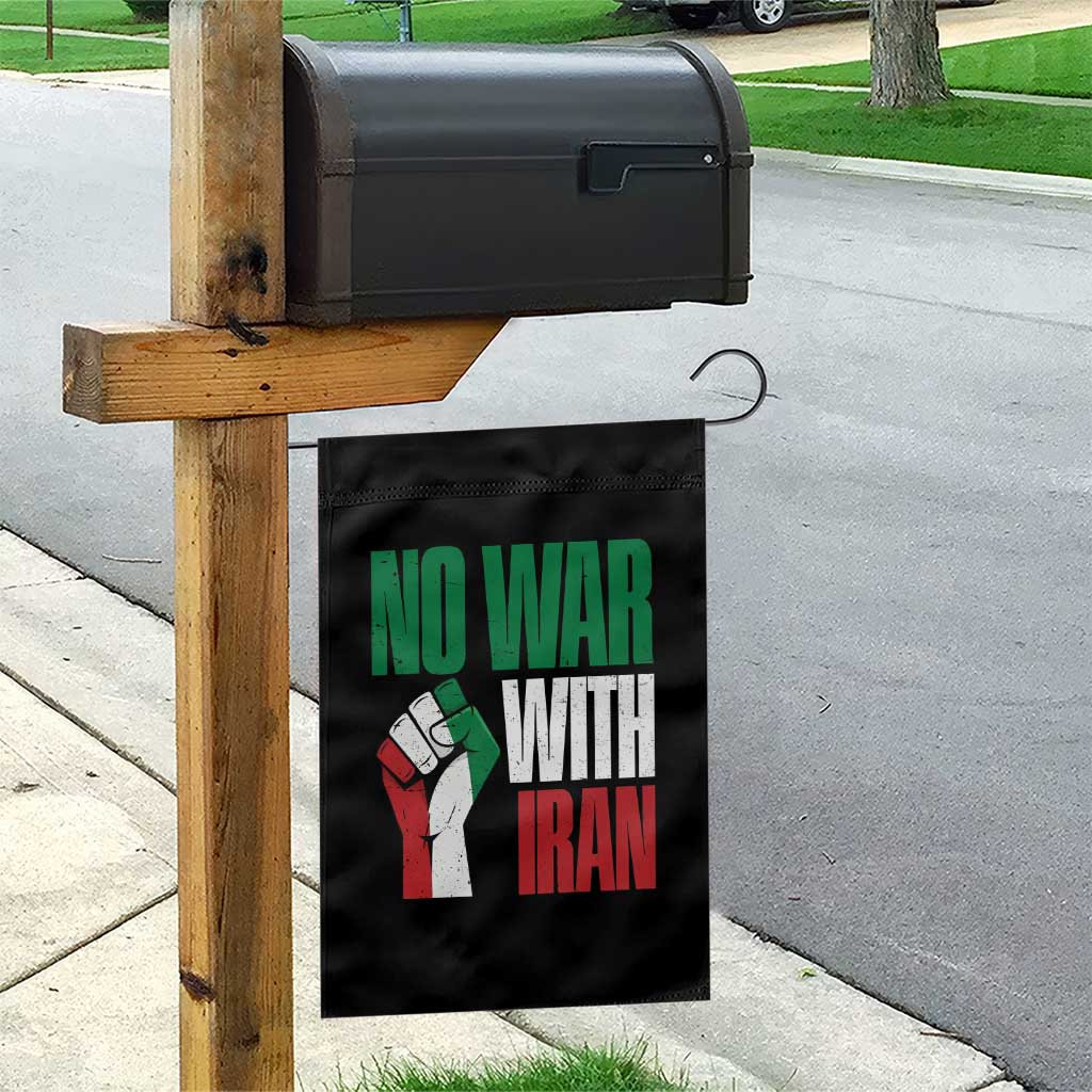 No War With Iran Garden Flag Peace Activist Gift