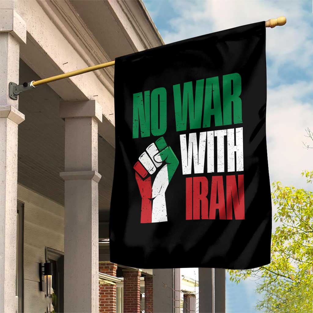 No War With Iran Garden Flag Peace Activist Gift
