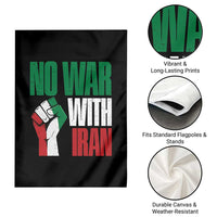 No War With Iran Garden Flag Peace Activist Gift