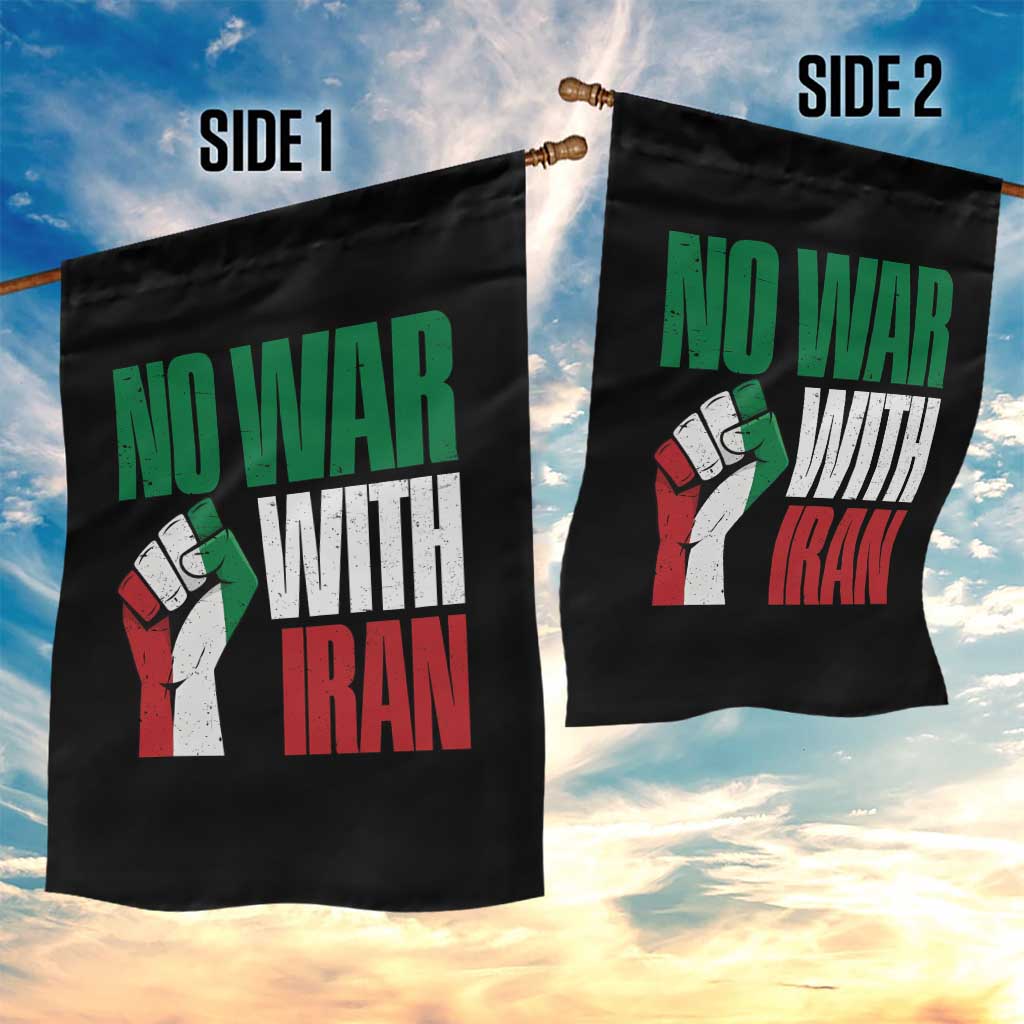 No War With Iran Garden Flag Peace Activist Gift