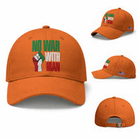 No War With Iran Baseball Cap Peace Activist Gift