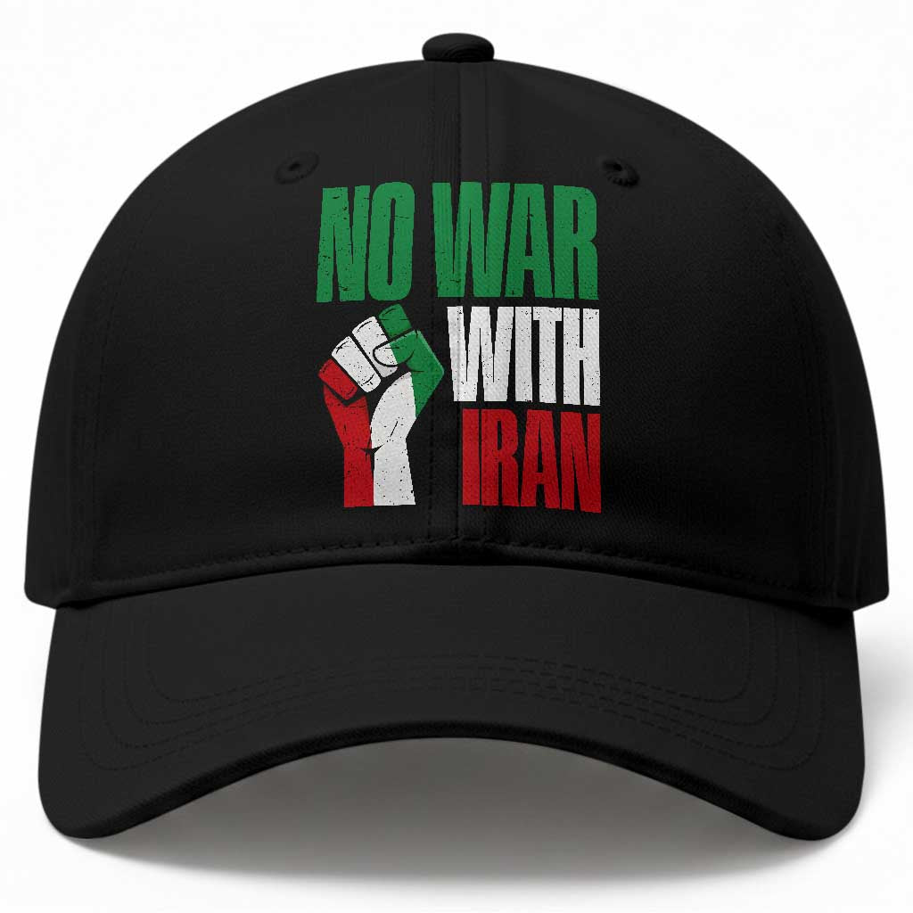 No War With Iran Baseball Cap Peace Activist Gift