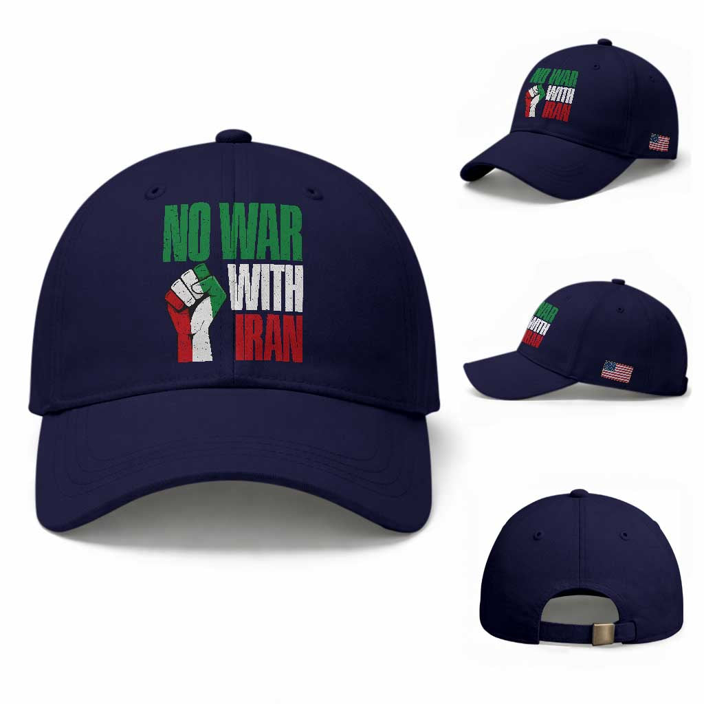 No War With Iran Baseball Cap Peace Activist Gift