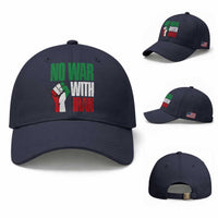 No War With Iran Baseball Cap Peace Activist Gift