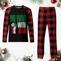 No War With Iran Plaid Pajama Set Peace Activist Gift