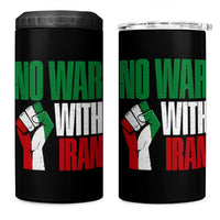 No War With Iran 4 in 1 Can Cooler Tumbler Peace Activist Gift