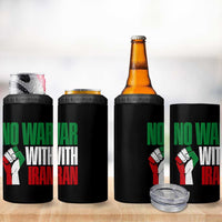 No War With Iran 4 in 1 Can Cooler Tumbler Peace Activist Gift