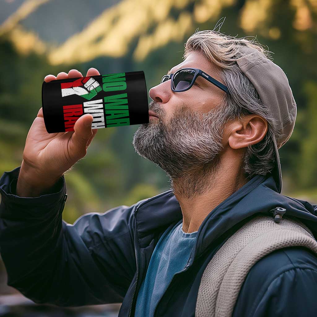 No War With Iran 4 in 1 Can Cooler Tumbler Peace Activist Gift