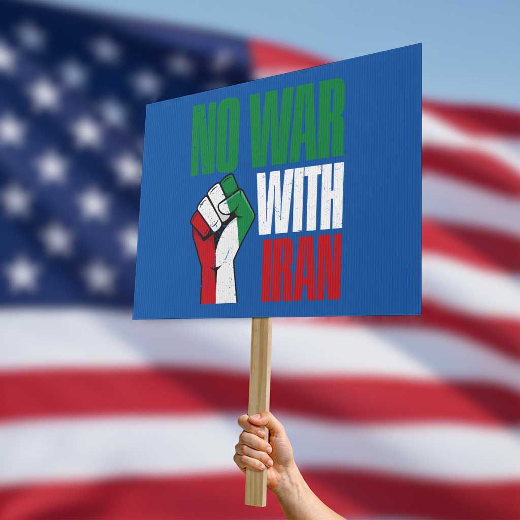 No War With Iran Protest Sign Peace Activist Gift