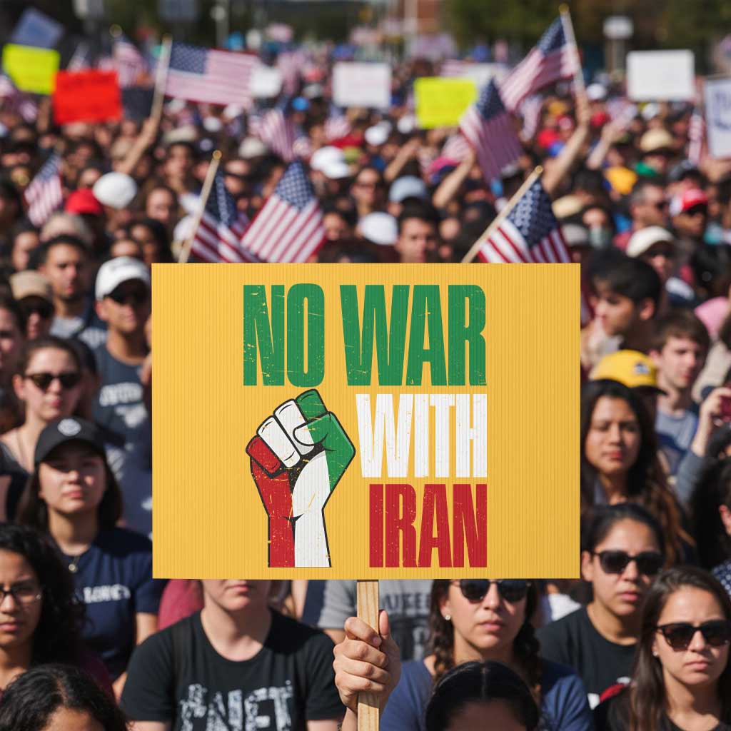 No War With Iran Protest Sign Peace Activist Gift
