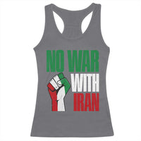 No War With Iran Racerback Tank Top Peace Activist Gift