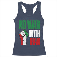 No War With Iran Racerback Tank Top Peace Activist Gift
