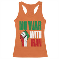 No War With Iran Racerback Tank Top Peace Activist Gift