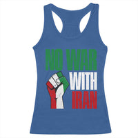 No War With Iran Racerback Tank Top Peace Activist Gift