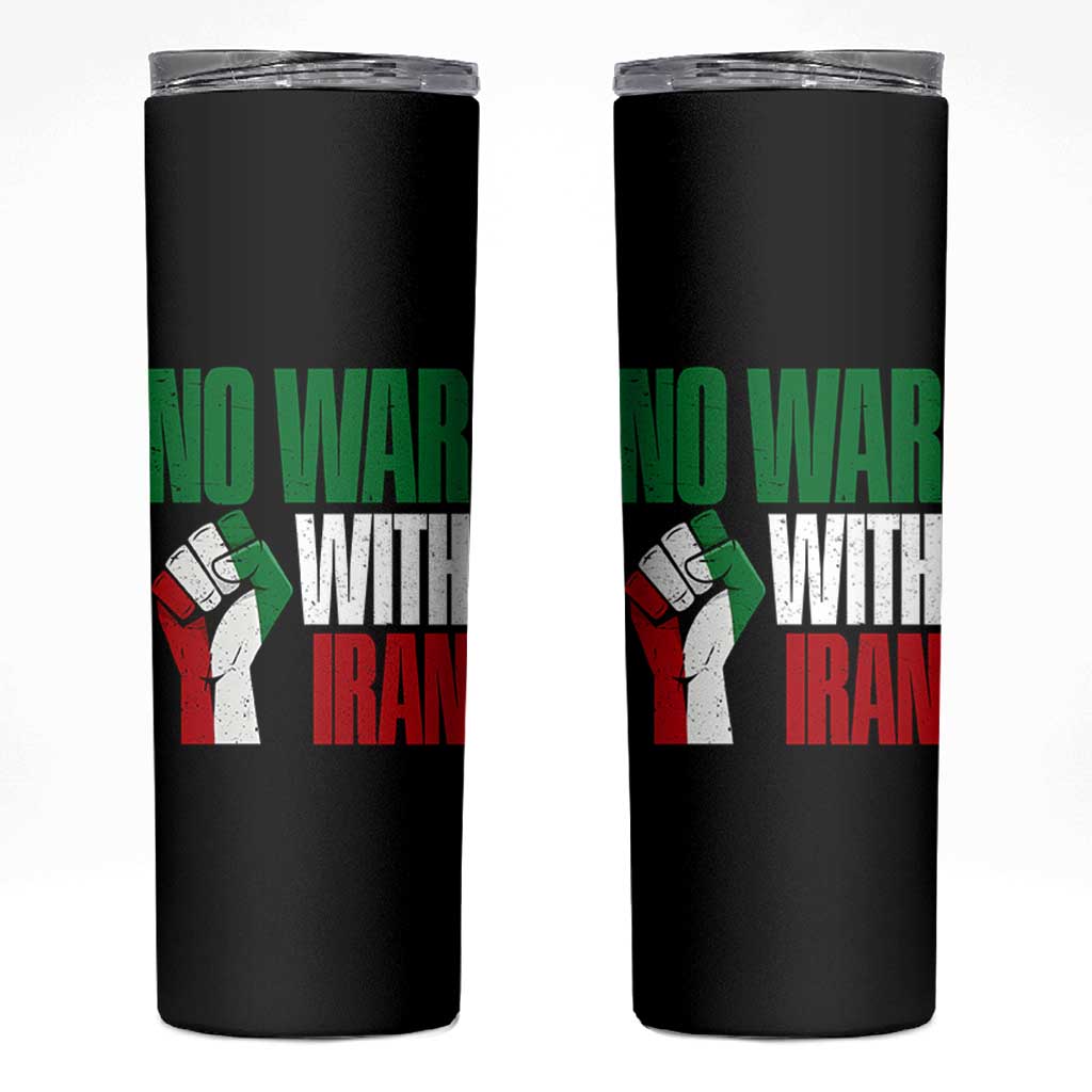 No War With Iran Skinny Tumbler Peace Activist Gift