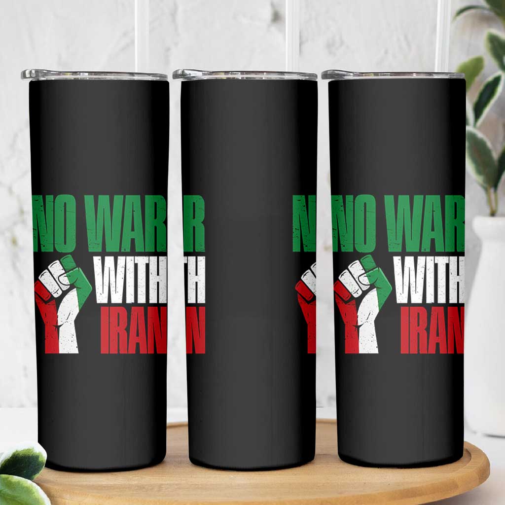No War With Iran Skinny Tumbler Peace Activist Gift