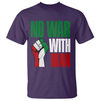 No War With Iran T Shirt Peace Activist Gift